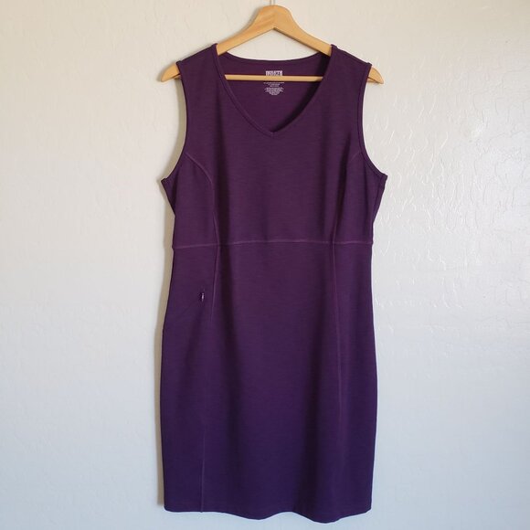 Duluth Trading Co NoGA Stretch Sleeveless Active Dress Purple Women's M UPF 40 - Picture 1 of 9